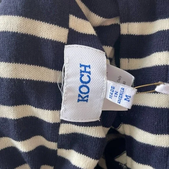 Koch Skirt Womens Medium Blue White Striped Draped Summer Boho Retro Wyeth